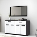 Madia multiuso quattro ante due cassetti Bianco Grigio TRUVA 140x40x h78 cm