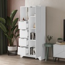 Mobile multiuso Yada midi bianco con 1 anta, 4 cassetti H 164.5 x L 77 x P 29.6 cm