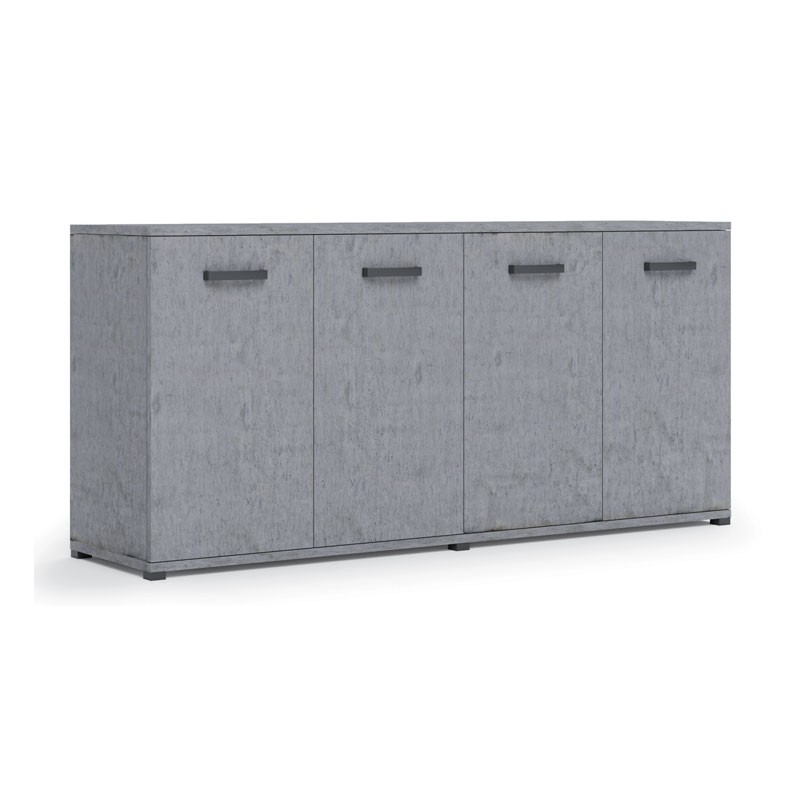 Mobile multiuso da soggiorno grigio cemento in legno nobilitato 180x80x45 cm