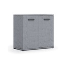 Mobile multiuso in legno nobilitato per interno grigio cemento cm 90xh80x45