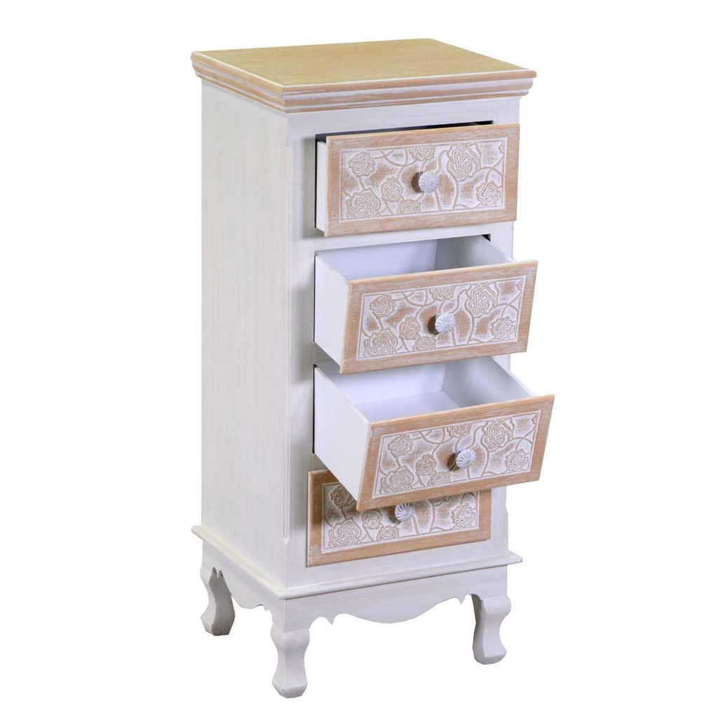 Mobiletto legno andorra 4 cassetti cm 37x30h84