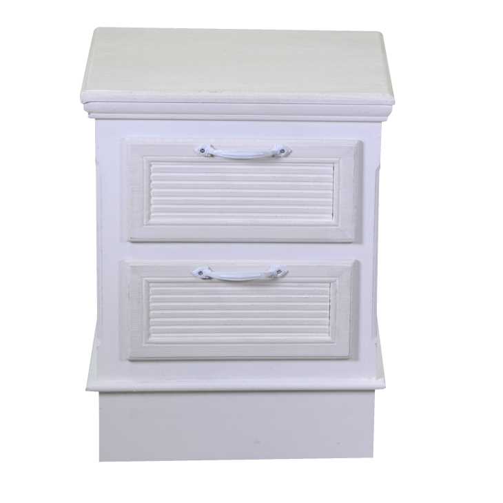 Mobiletto legno liverpool 2 cassetti bianco cm 37x30h49