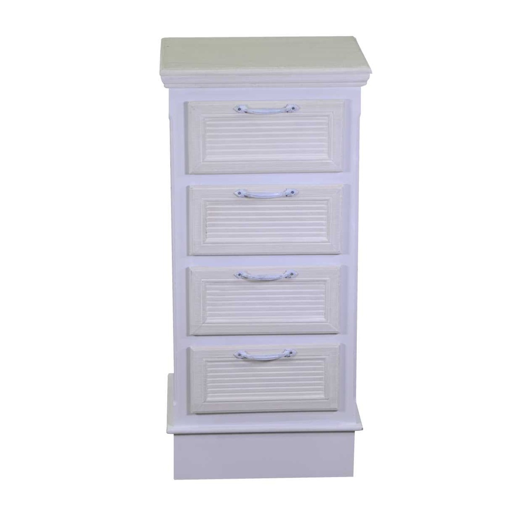 Mobiletto legno liverpool 4 cassetti bianco cm 37x30h79.5