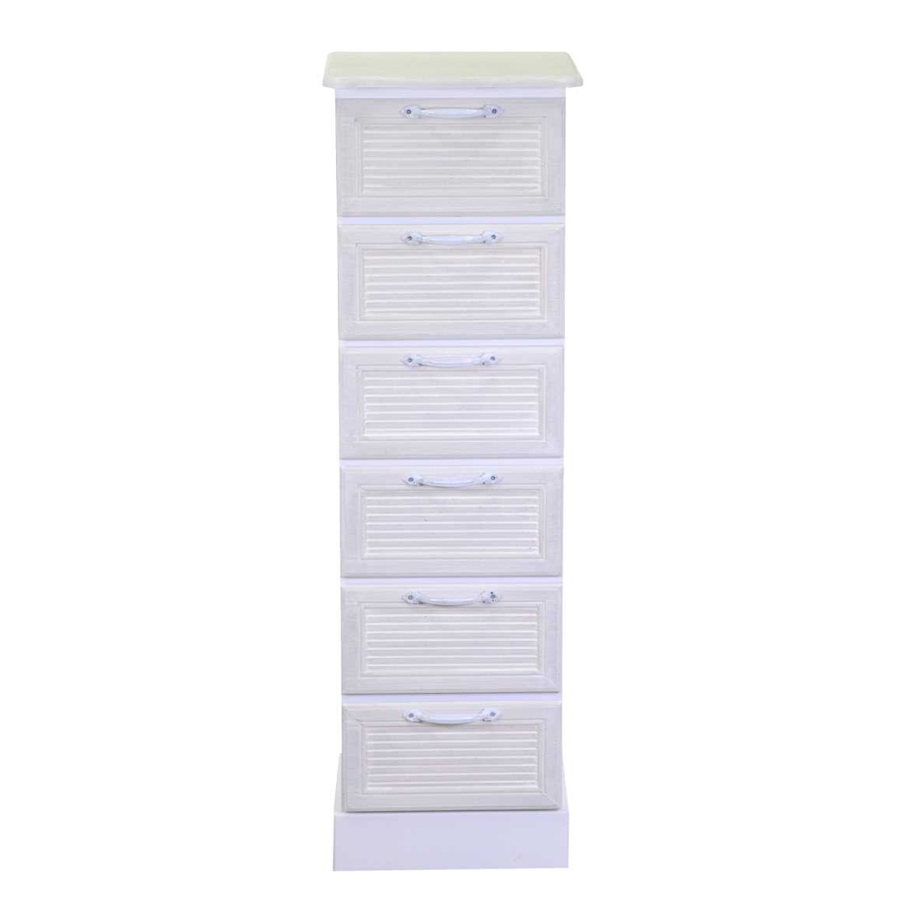 Mobiletto legno liverpool 6 cassetti bianco cm 29x23h95