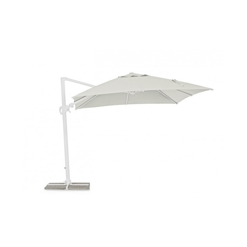Ombrellone Eden con braccio bianco-legno naturale 3x3 m iperbriko