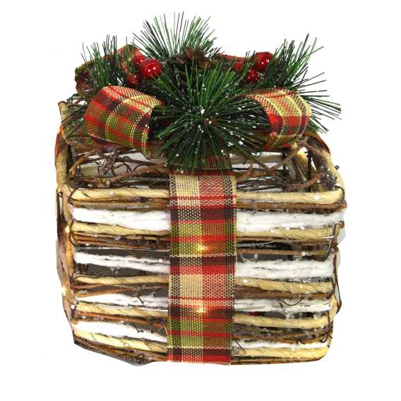 Pacco regalo 1-3 con led naturale cm25x25h25