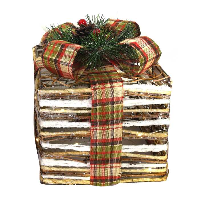 Pacco regalo 1-3 con led naturale cm25x25h25