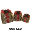 Pacco regalo 1-3 con led rossocm25x25h25