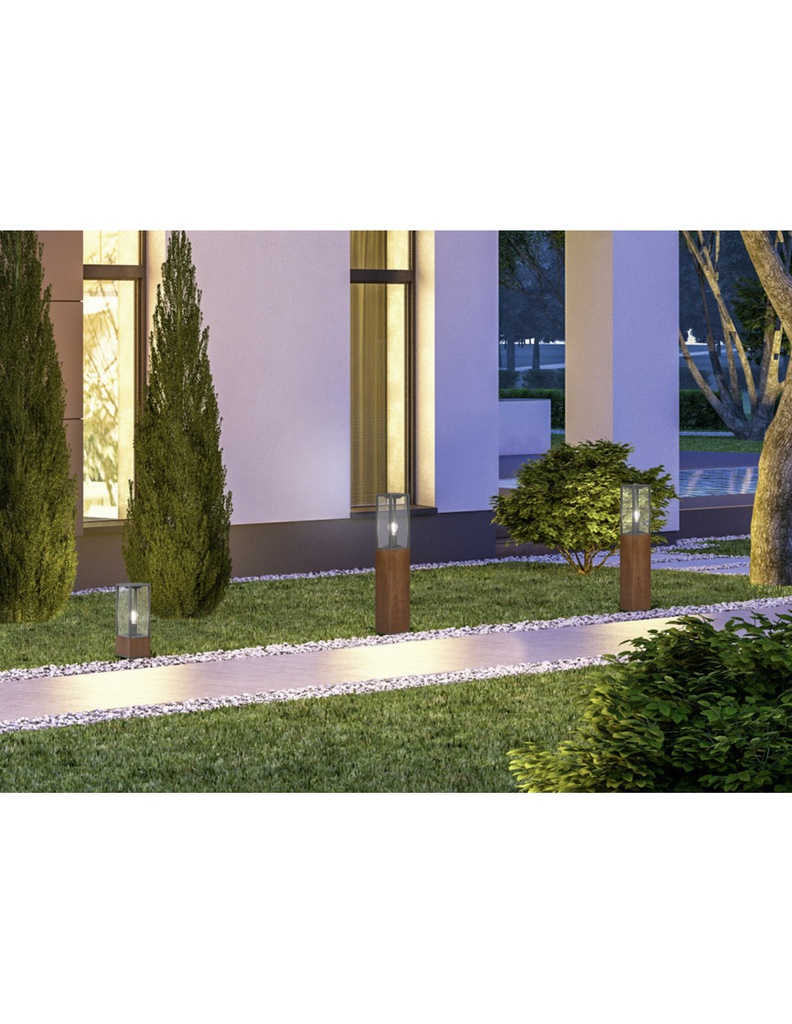 Paletto Da Esterno Garonne IP44 Legno H80 cm Trio Lighting
