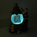 Palla di vetro led resina babbo natale con musica cm16x15h25