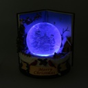 Palla di vetro led resina libro con musica cm14x14h16,5