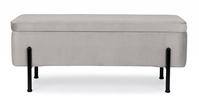Panca contenitore kira naturale grigio chiaro cm 110