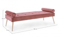 Panca rosa gambe oro design velluto rosa antico