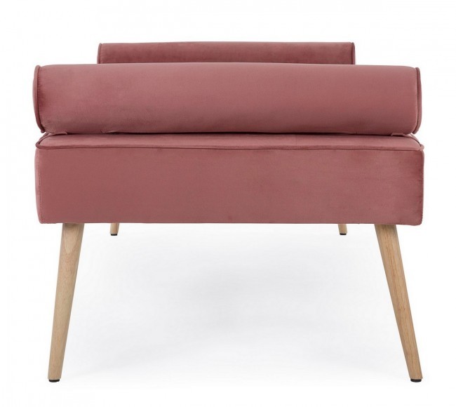 Panca rosa gambe oro design velluto rosa antico