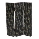 Paravento stampa 3 ante nero decori orocm 120,6x2,5xh180,6x2,5xh180