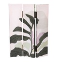 Paravento stampa foglie verde 3 ante rettangolare cm 120,6x2,5xh180,6x2,5xh180