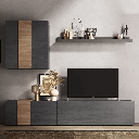 Parete attrezzata Sabry 301 cm titanio rovere Kadiz EFFEZ