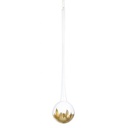 Pendaglio bolla in vetro con decorazioni oro - Diametro 7.8cm