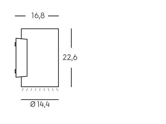 Lampada da parete in alluminio pressofuso con diffusori in vetro trasparente - 20W, 2120 lumen alluminio