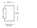 Lampada da parete in alluminio pressofuso con diffusori in vetro trasparente - 40W, 4242 lumen, luce calda alluminio