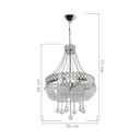 Lampada da soffitto Sare MDL3550 argento vetro decorato e pietre effetto cristallo