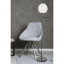 Lampada da terra a stelo Yumak MDL4256 grigio e paralume tessuto bianco