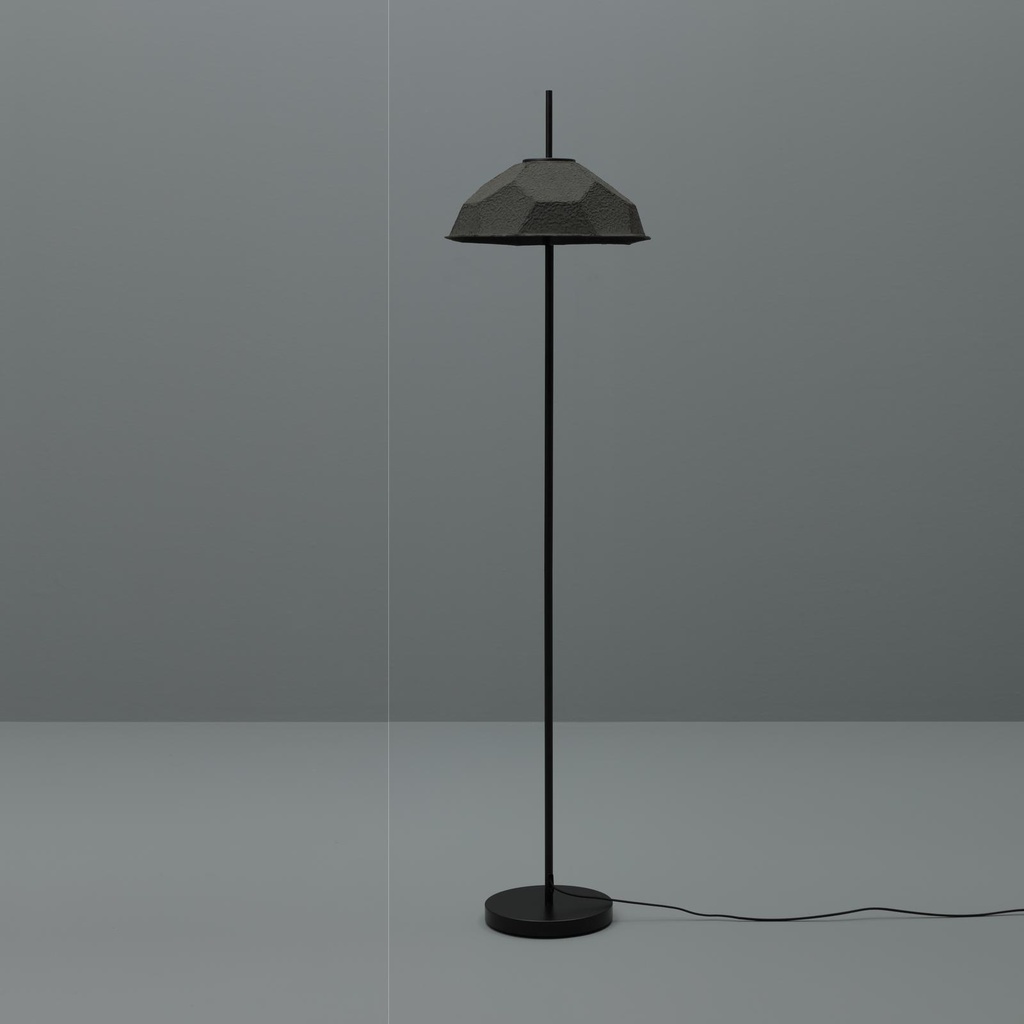 Lampada da terra paralume in cartone riciclato nero D34xD34x160h cm