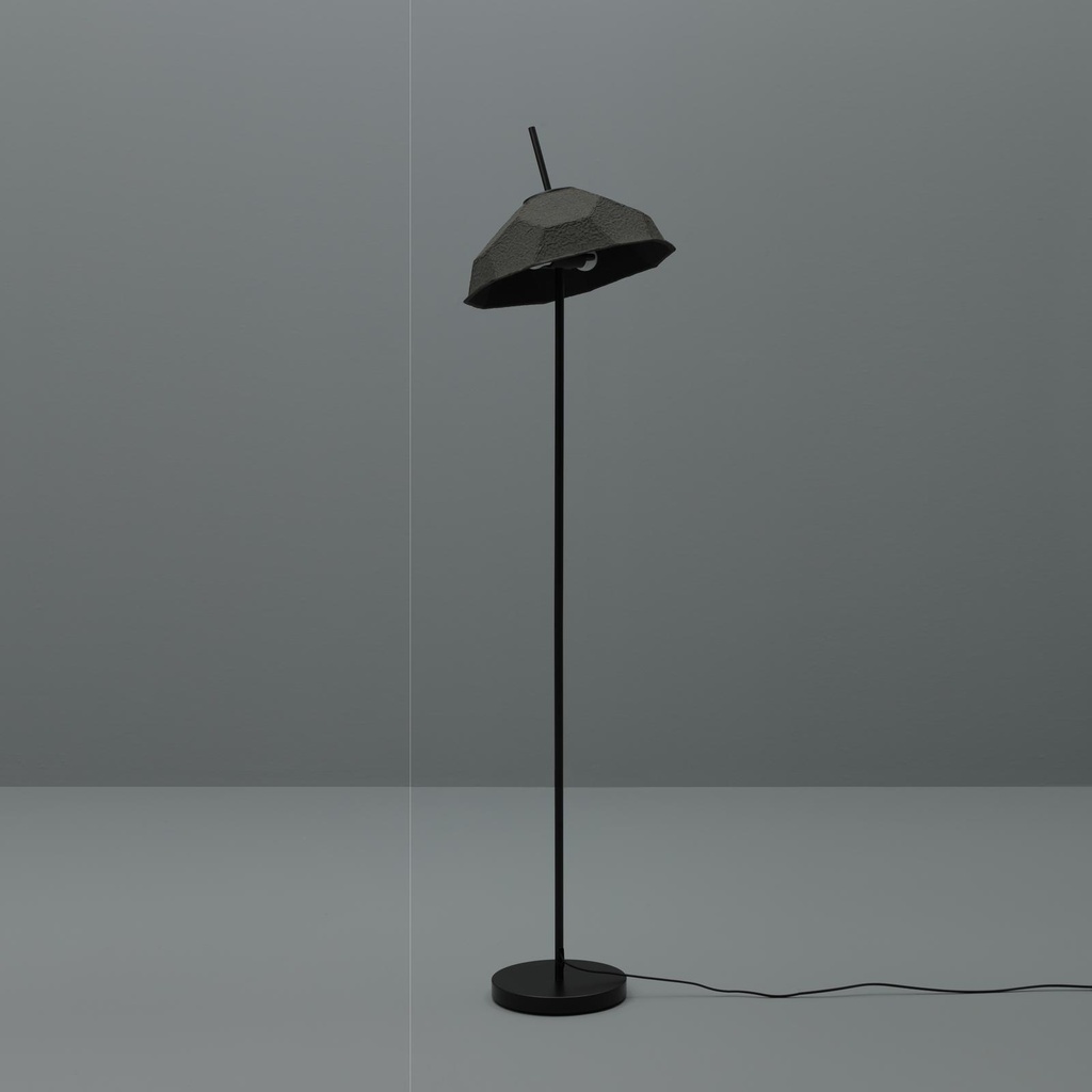Lampada da terra paralume in cartone riciclato nero D34xD34x160h cm