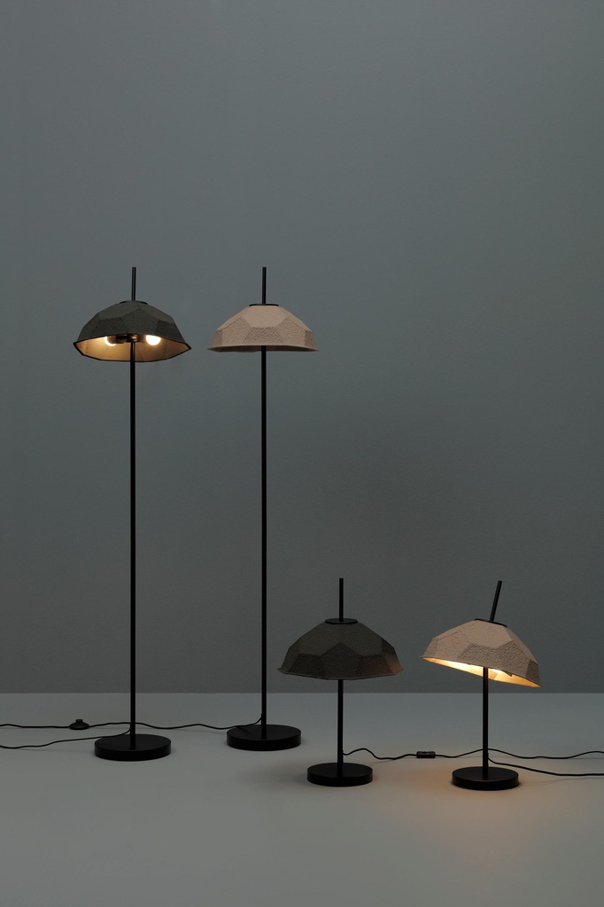 Lampada da terra paralume in cartone riciclato nero D34xD34x160h cm