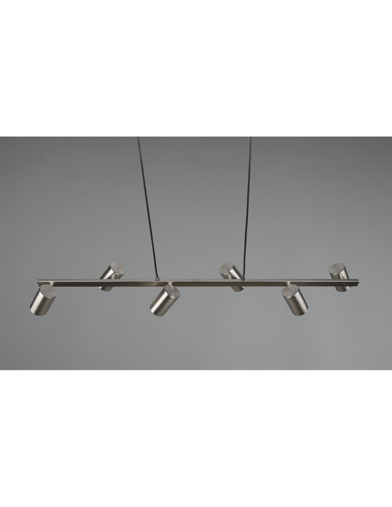 Lampadario 6 Faretti GU10 Orientabili Marley Nichel Trio Lighting