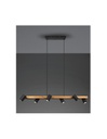 Lampadario Isola Legno 6 Spot Neri Cilindrici Orientabili Marley Trio Lighting