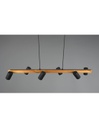 Lampadario Isola Legno 6 Spot Neri Cilindrici Orientabili Marley Trio Lighting