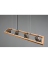 Lampadario Sospensione Rettangolare 4 Spot Orientabili Legno E Metallo Nichel Bell Trio Lighting