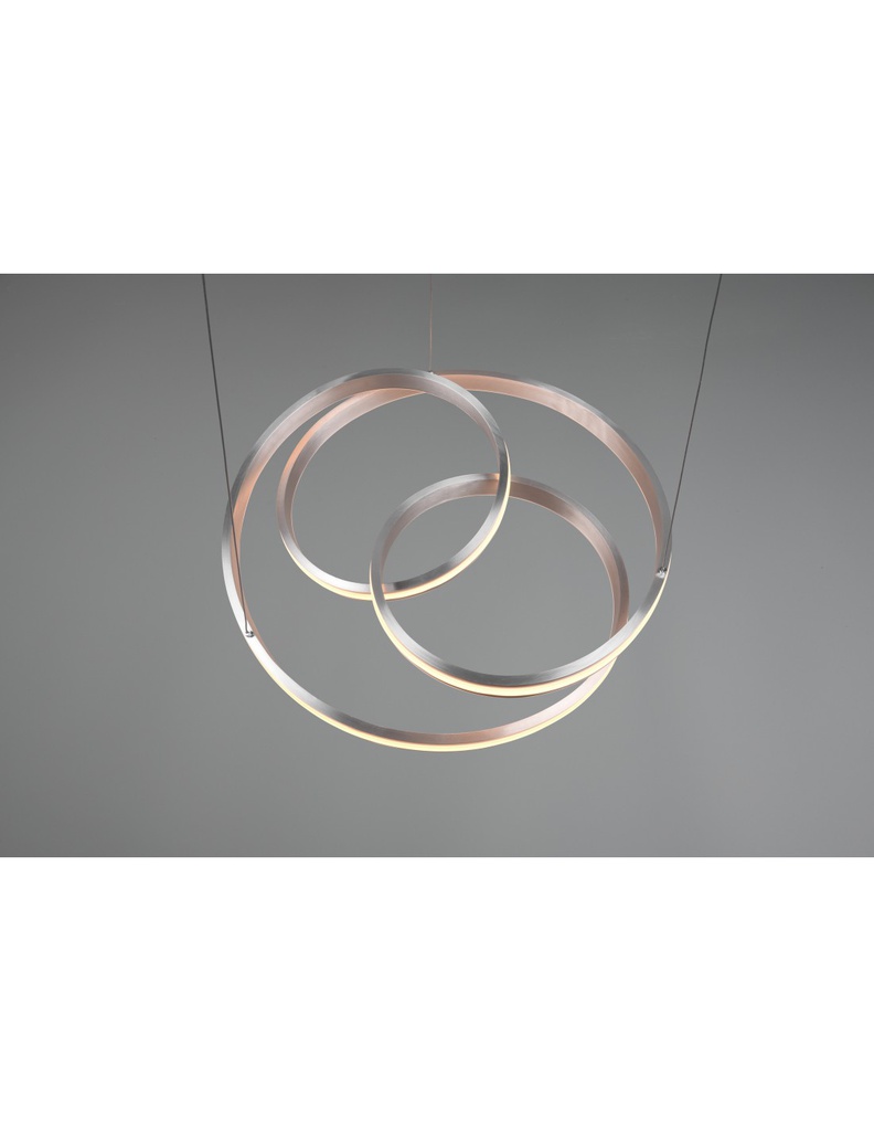 Lampadario Vortice Moderno Yara Nichel Led Dimmer Trio Lighting