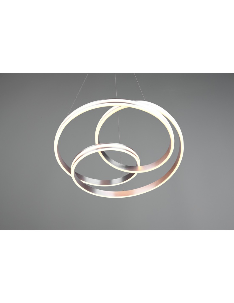 Lampadario Vortice Moderno Yara Nichel Led Dimmer Trio Lighting