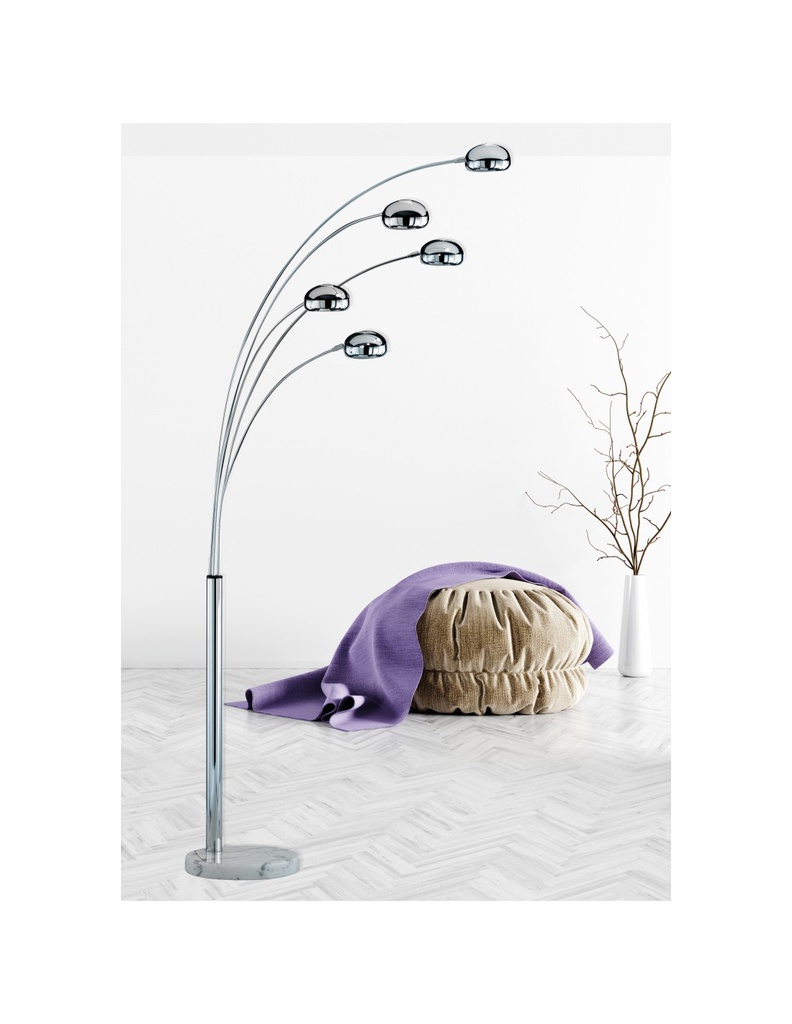 Piantana 5xE14 Five Fingers Cromo H205 cm Trio Lighting