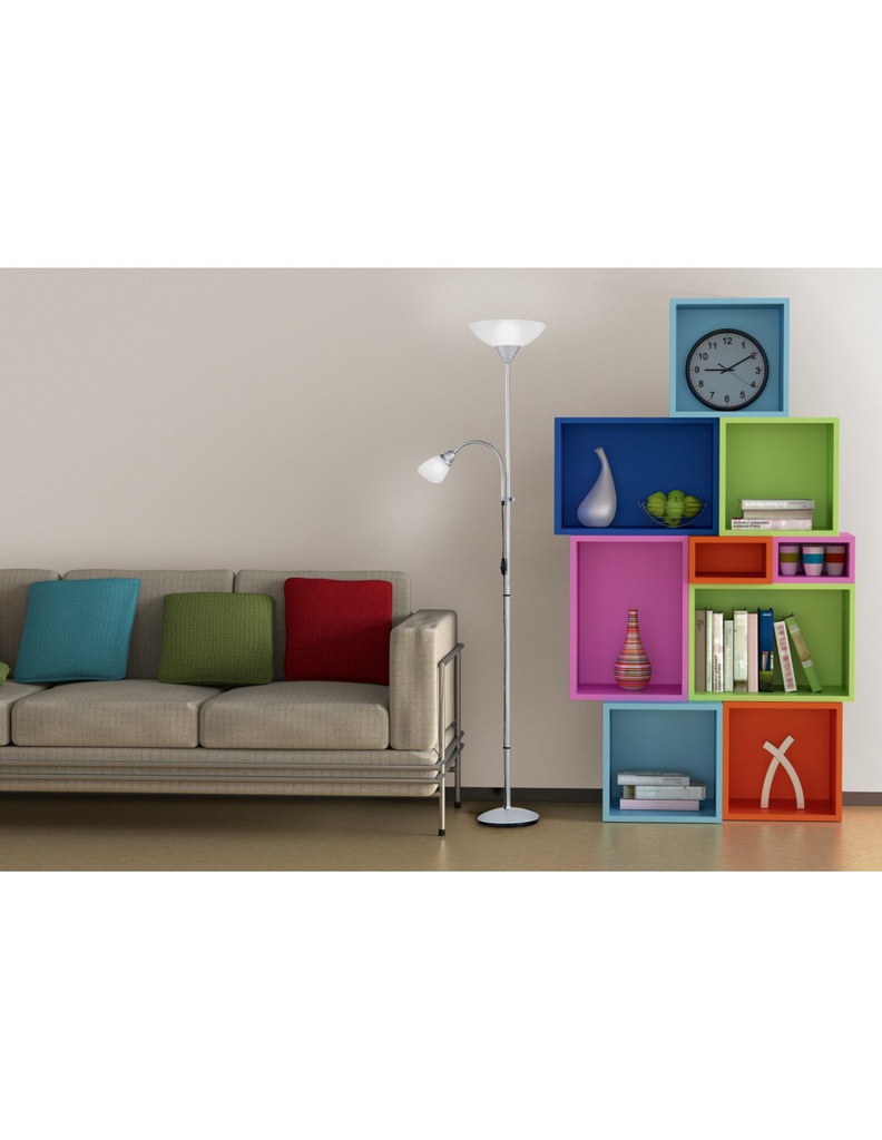 Piantana Con Spot da Lettura Dimmerabile Erzwo Titanio Ø28 cm Trio Lighting