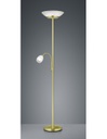 Piantana Con Spot da Lettura Gerry Ottone Vetro Bianco Ø34 cm Trio Lighting