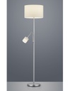 Piantana Hotel Nichel Paralume Tessuto Bianco Con Spot Lettura Trio Lighting
