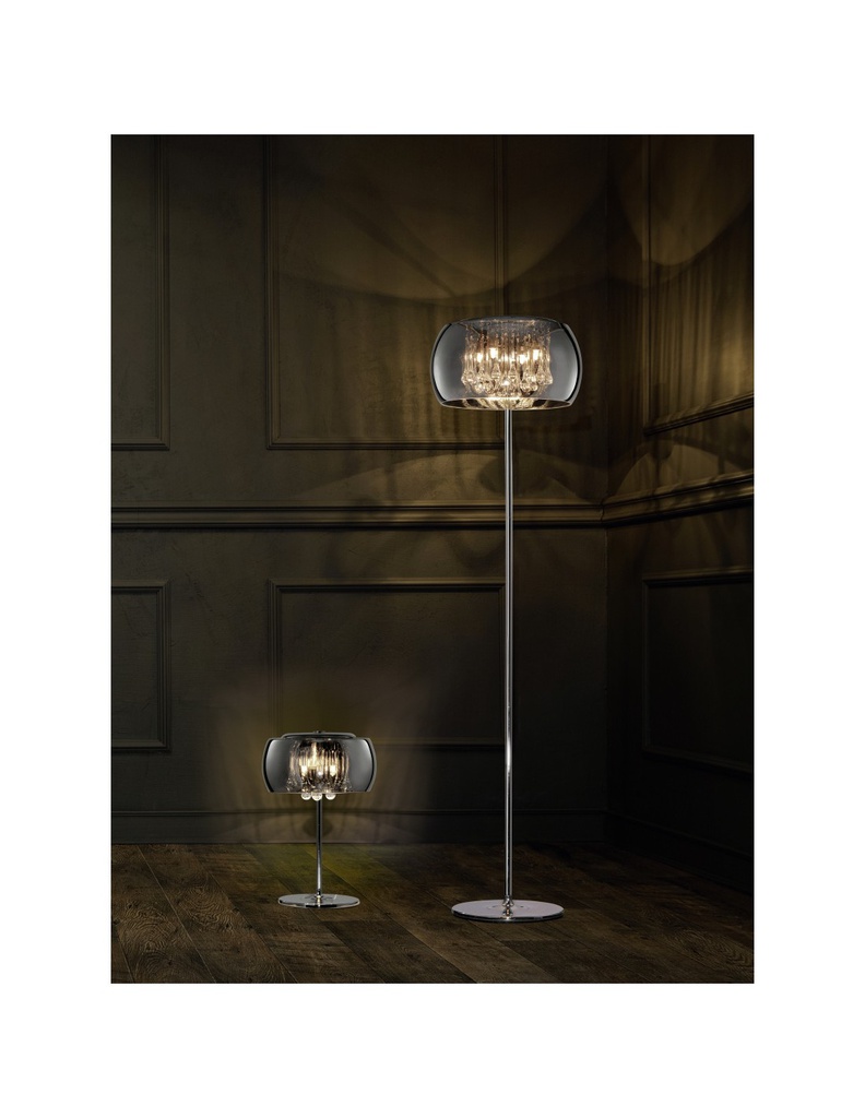 Piantana Vapore Vetro Cromo E Pendenti H158 cm Trio Lighting