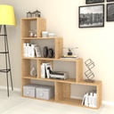 Libreria scaffale a scala 6 scomparti rovere 145x29xh.145 cm