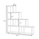 Libreria scaffale a scala 6 scomparti rovere 145x29xh.145 cm