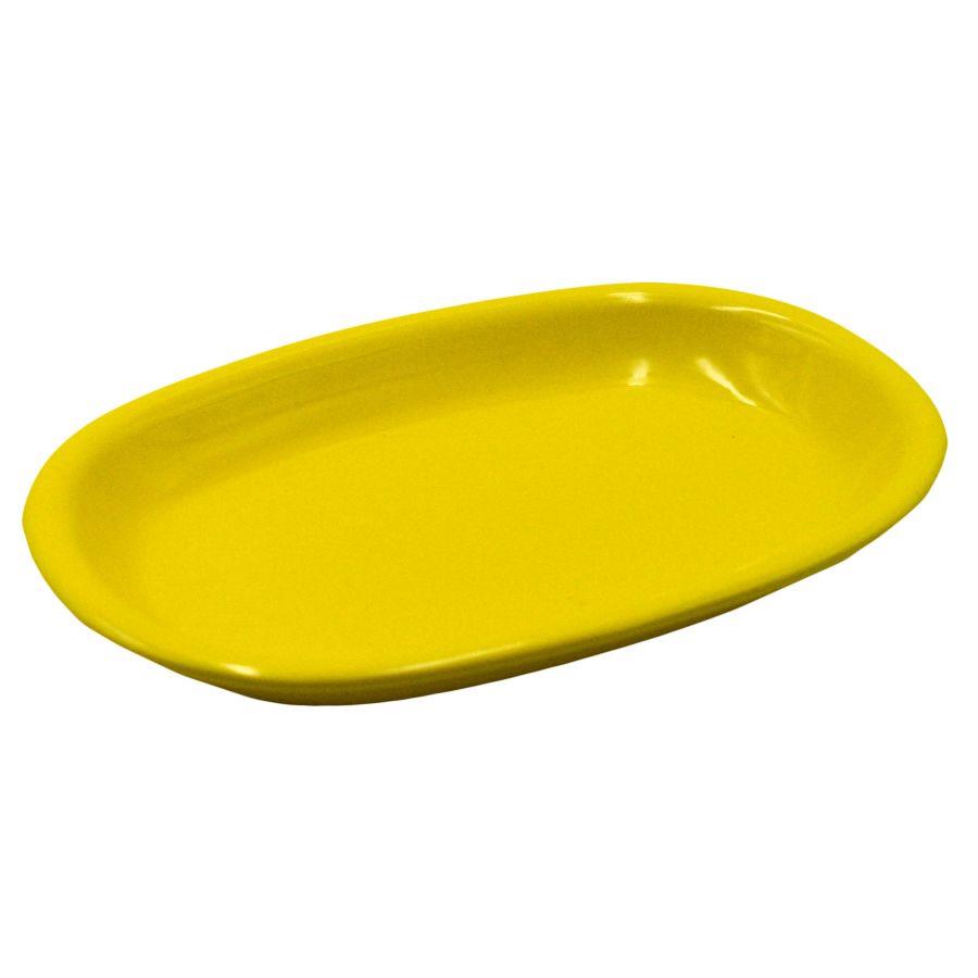 Piatto romeo giallo ovale cm36x25h4