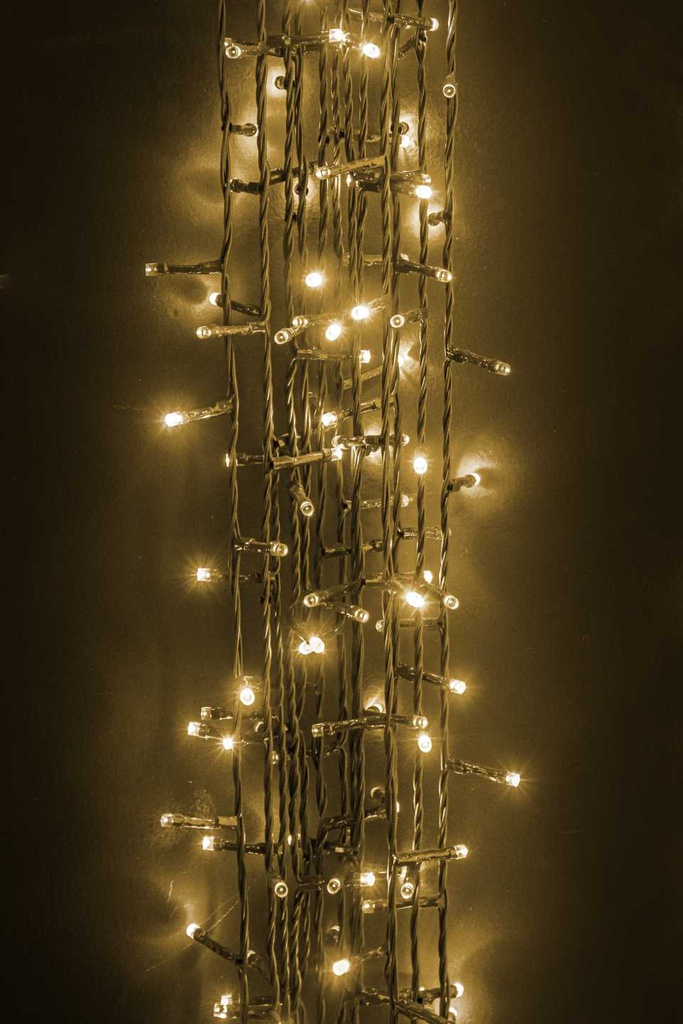 Luce filo 100 led bianco caldo con controller 8m