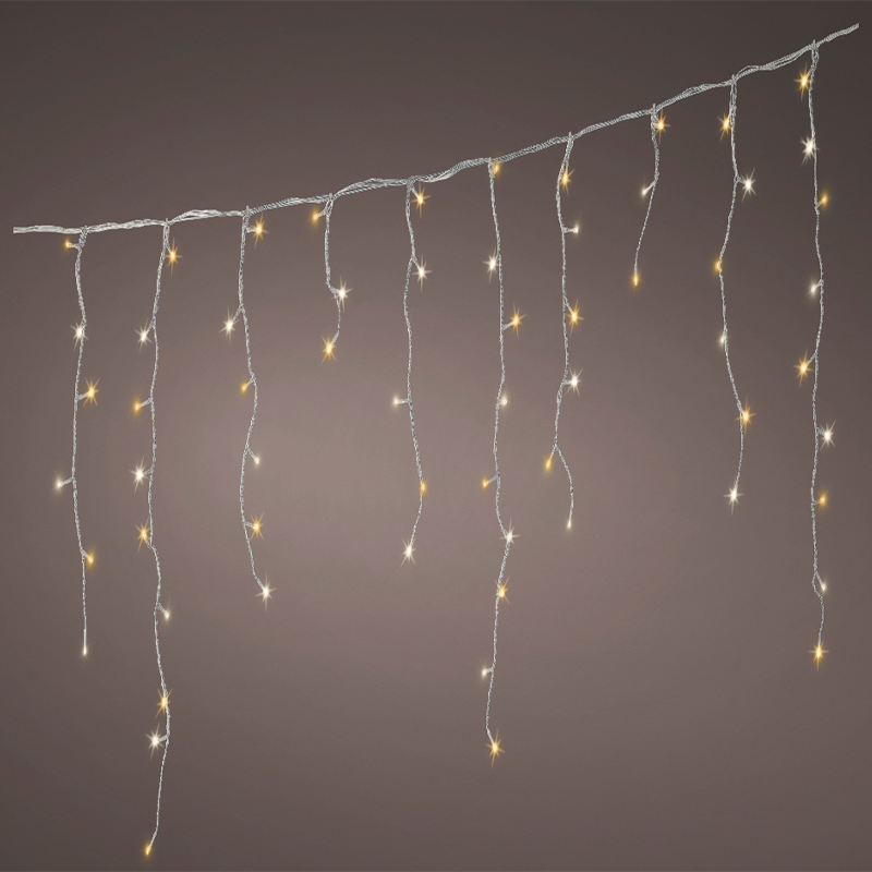 Luci di natale icicle 630 Led 11,8 metri bianco caldo