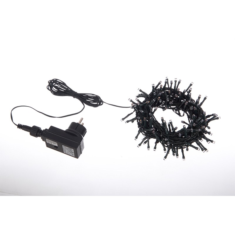 Luci natale 760 led bianco filo verde 5 mm