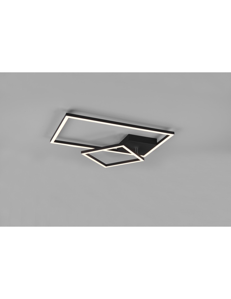 Plafoniera Da Soffitto Squadrata Orientabile Led Dimmer Padella Nero Trio Lighting