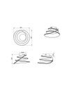 Plafoniera Design Vortice Cromo Led Dimmer 4000k Bologna Trio Lighting