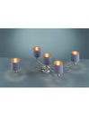 Plafoniera Garda Nichel 5 Paralumi Tessuto Tortora Oro L75 cm Trio Lighting
