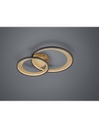 Plafoniera Granada Doppio Cerchio Nero-Oro Led 29w Dimmerabile L59 cm Trio Lighting